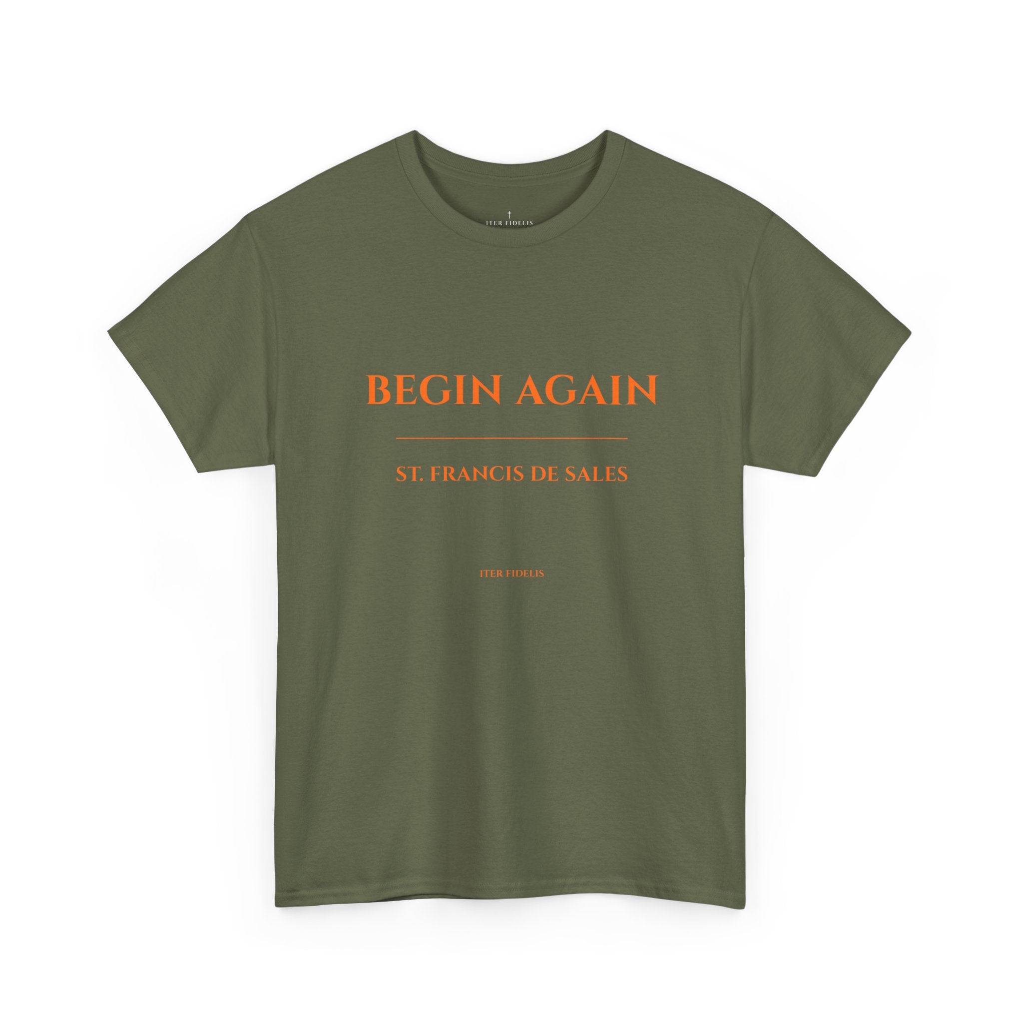 Begin Again minimalist text tee | Inspirational slogan shirt
