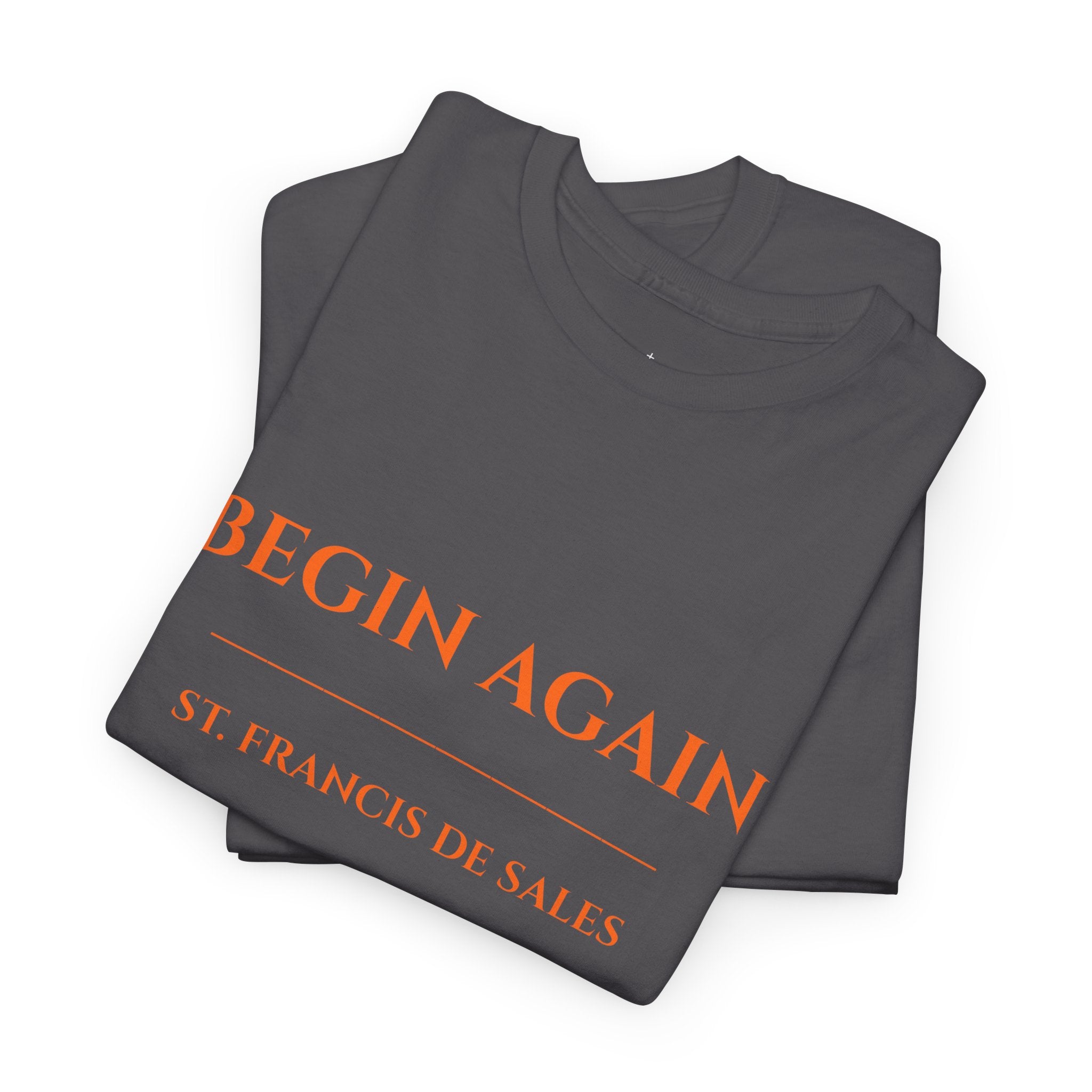 Begin Again minimalist text tee | Inspirational slogan shirt