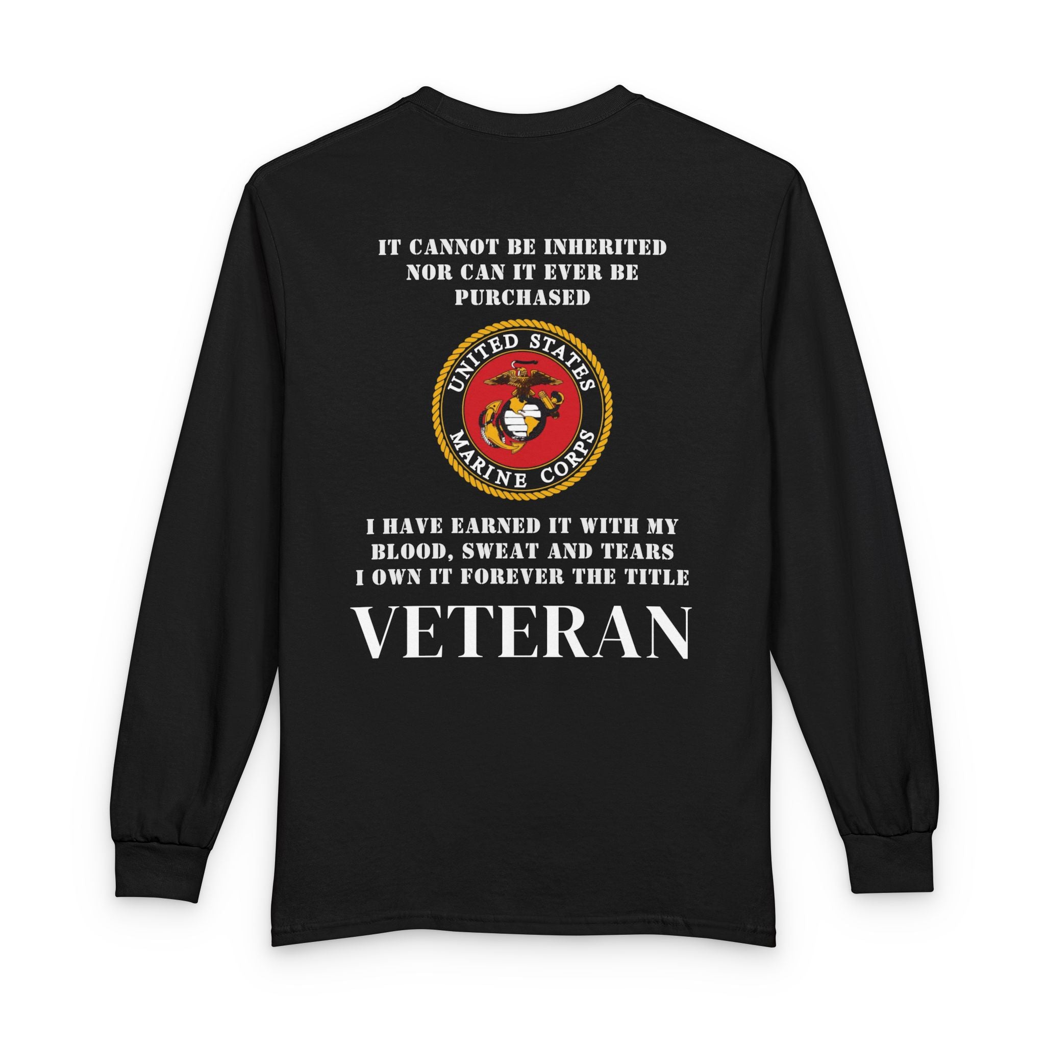 DD214 Alumni Marine Corps Veteran T-Shirt — 'I Have Earned It' Military LS