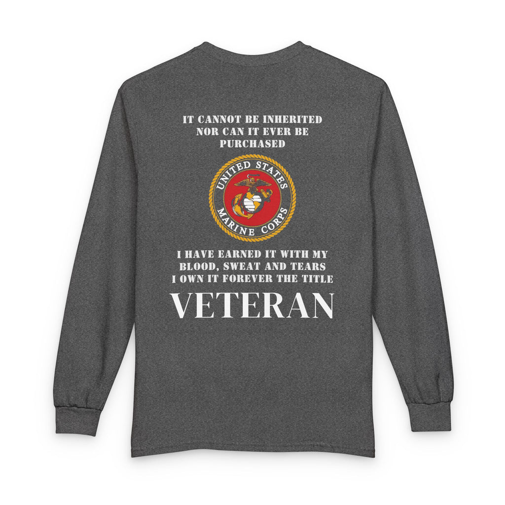 DD214 Alumni Marine Corps Veteran T-Shirt — 'I Have Earned It' Military LS