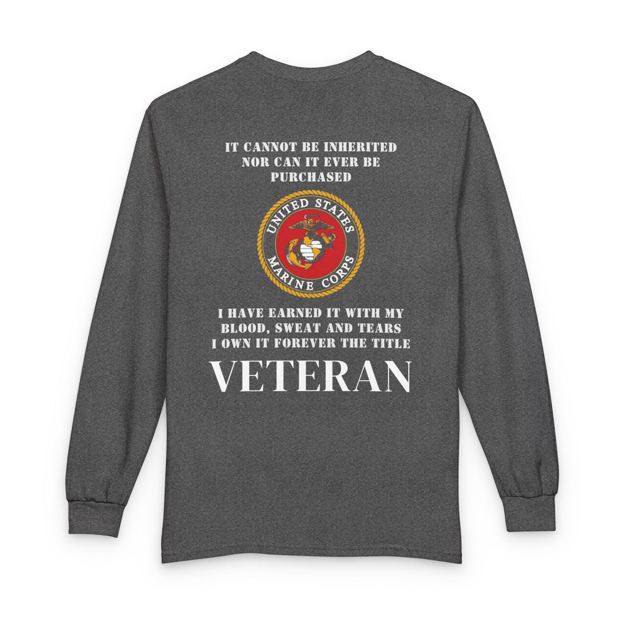 DD214 Alumni Marine Corps Veteran T-Shirt — 'I Have Earned It' Military LS