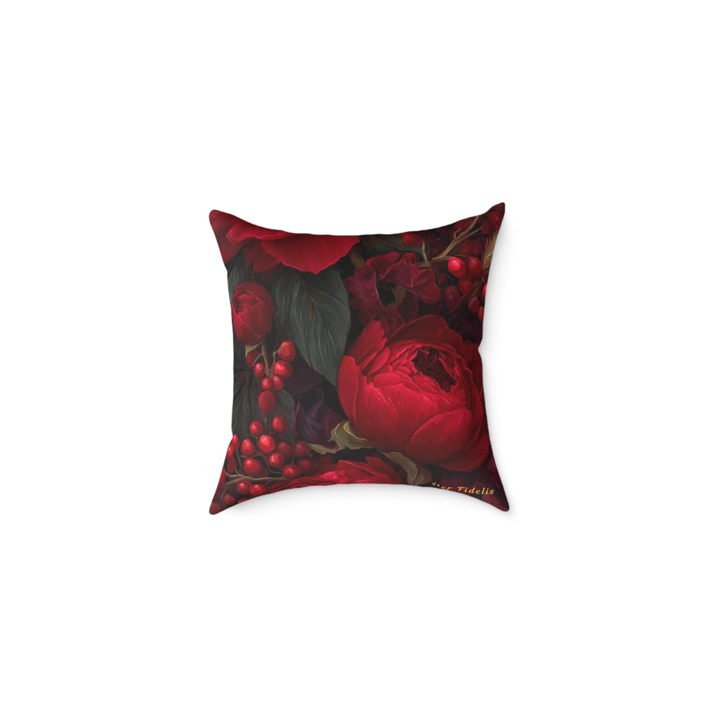 Bold Peony & Berry Iter Fidelis Throw Pillow