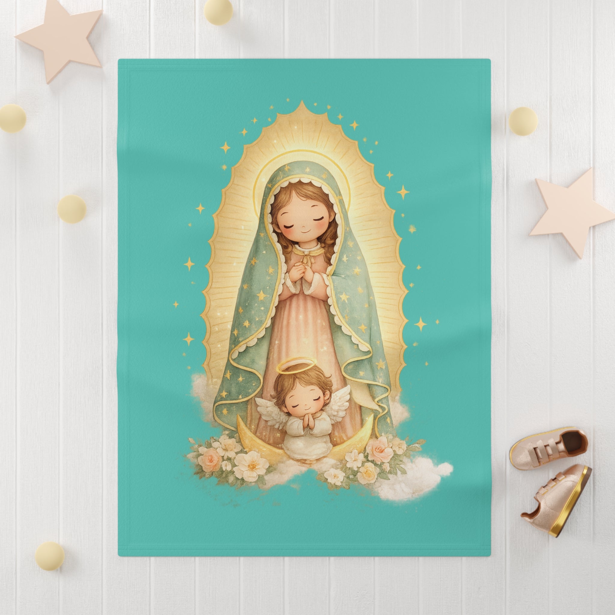 Our Lady of Guadalupe Soft Fleece Baby Blanket