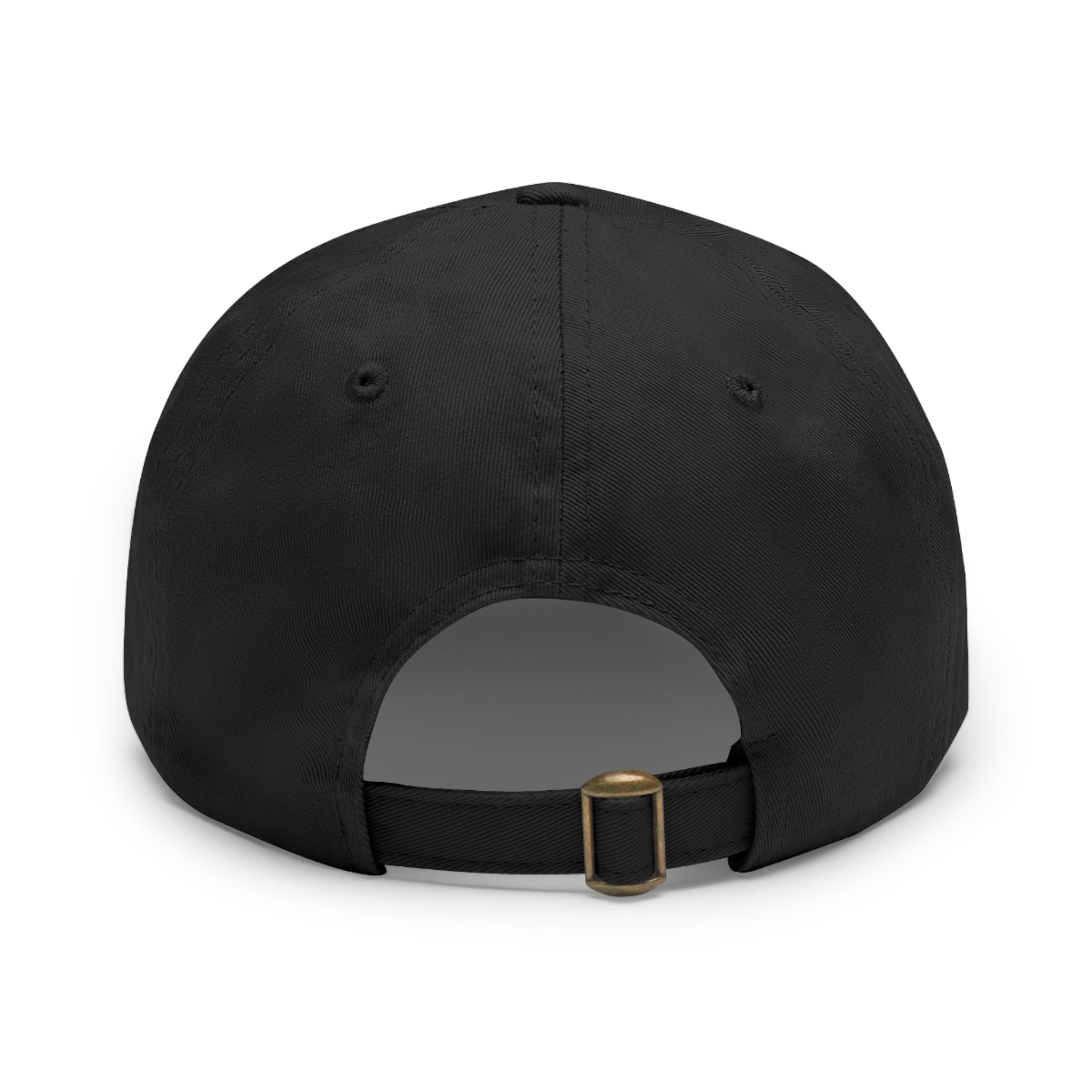 Iter Fidelis Leather Patch Dad Hat — Religious Cross Embroidered Baseball Cap