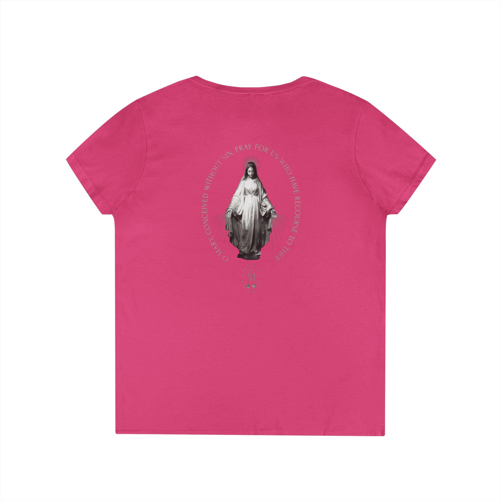Sacred Heart Marian Graphic Ladies' Shirt —  Iter Fidelis V-Neck Tee