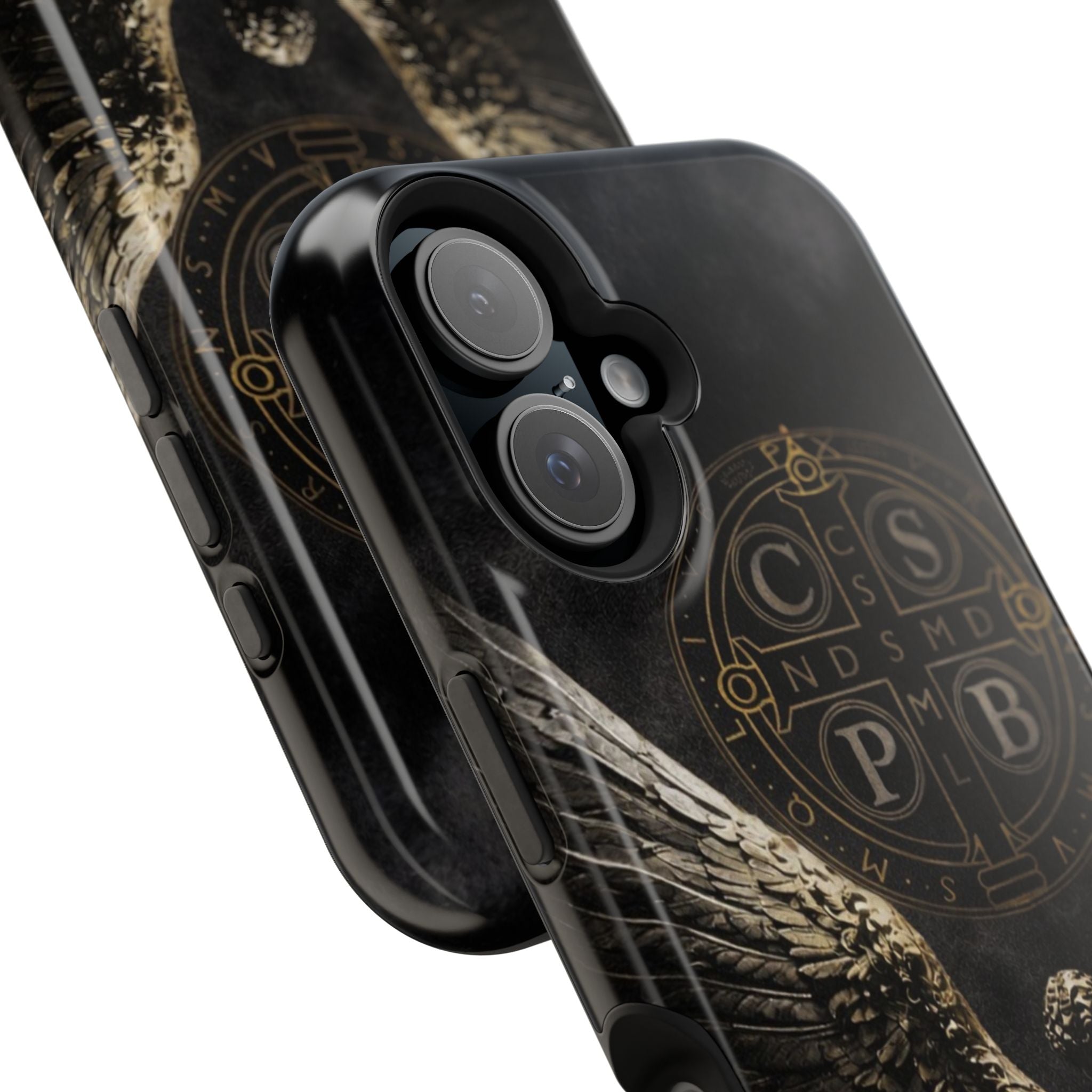 Saint Benedict Medal Phone Case – Archangel Warrior Design, Catholic Protection Case (iPhone & Samsung)