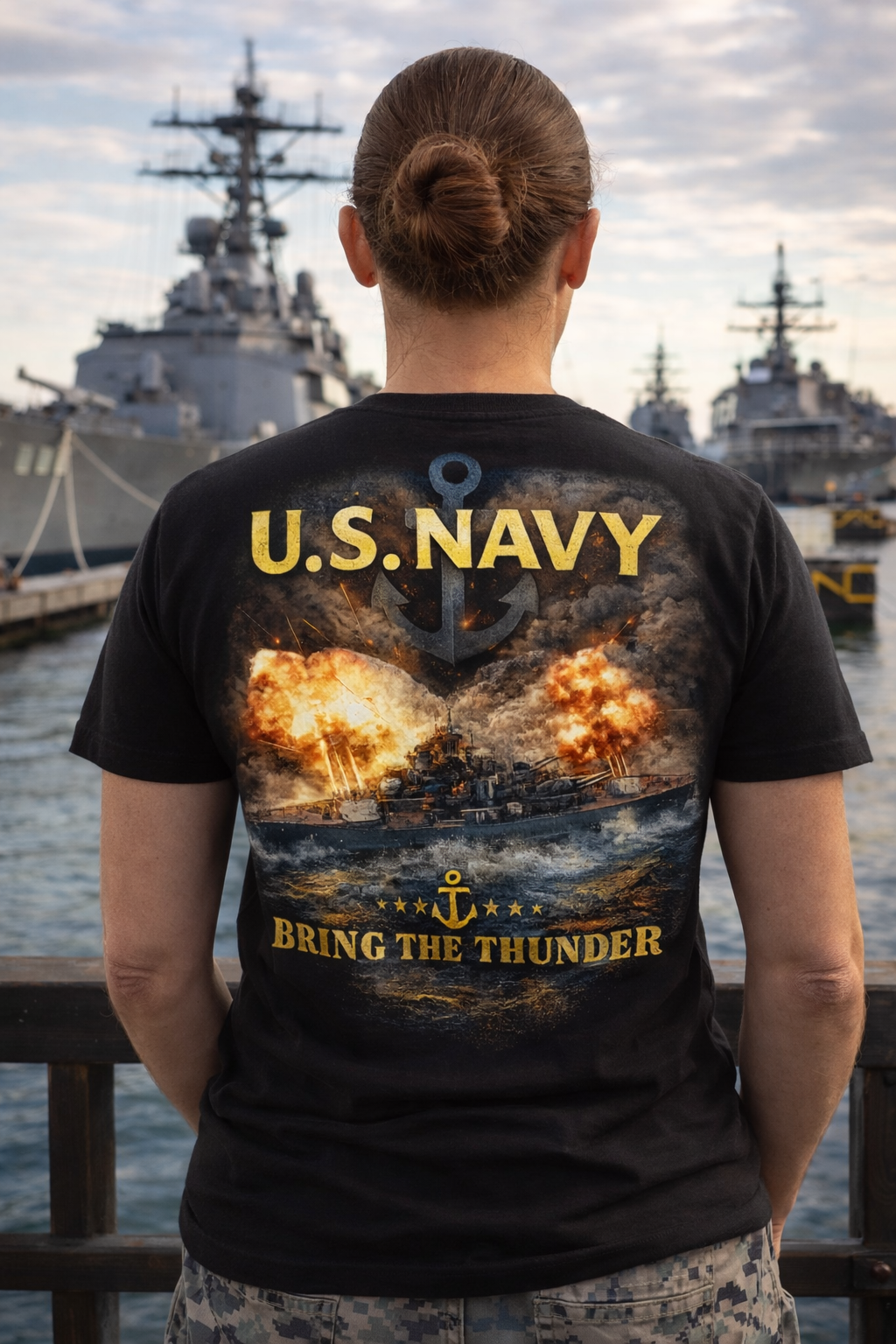 U.S. Navy "Bring the Thunder" Iter Fidelis Military Graphic Women's Tee